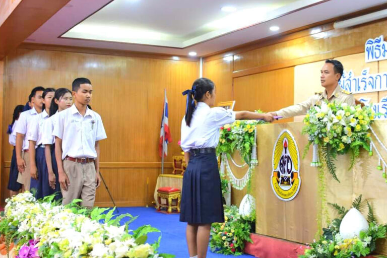 โรงเรียนโคกตะเคียนวิทยา จัดกิจกรรมปัจฉิมนิเทศ ปีการศึกษา2566 เพื่อมอบวุฒิการศึกษาและแสดงความยินดีกับลูกๆชั้นมัธยมศึกษาปีที่ 3 และชั้นมัธยมศึกษาปีที่ 6 ที่สำเร็จการศึกษา